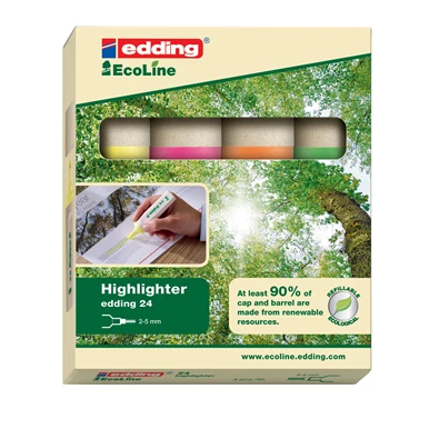 Edding 24 Ecoline 4db-os vegyes színű szövegkiemelő Edding 24 Ecoline 4db-os vegyes színű szövegkiemelő