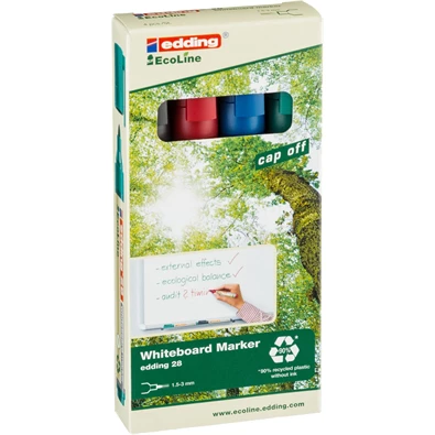 Edding 28 Ecoline 4db-os vegyes színű táblamarker készlet Edding 28 Ecoline 4db-os vegyes színű táblamarker készlet