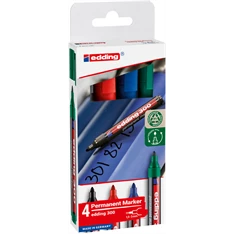 Edding 300 4db-os 1,5-3mm vegyes színű permanent marker készlet Edding 300 4db-os 1,5-3mm vegyes színű permanent marker készlet