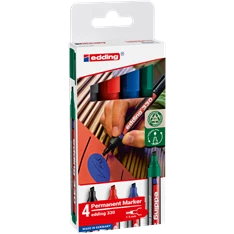 Edding 330 4db-os 1-5mm vegyes színű permanent marker készlet Edding 330 4db-os 1-5mm vegyes színű permanent marker készlet