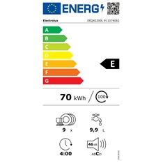 Electrolux EEQ42200L beépíthető keskeny 9 terítékes mosogatógép Electrolux EEQ42200L beépíthető keskeny 9 terítékes mosogatógép