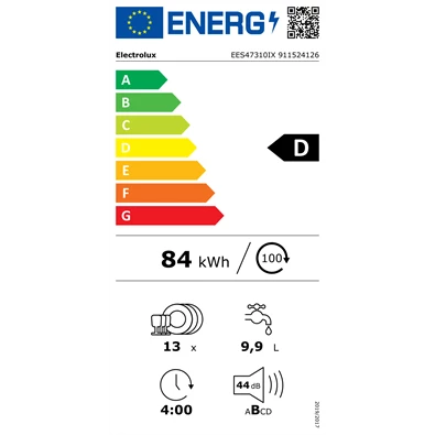Electrolux EES47310IX beépíthető 13 terítékes mosogatógép Electrolux EES47310IX beépíthető 13 terítékes mosogatógép