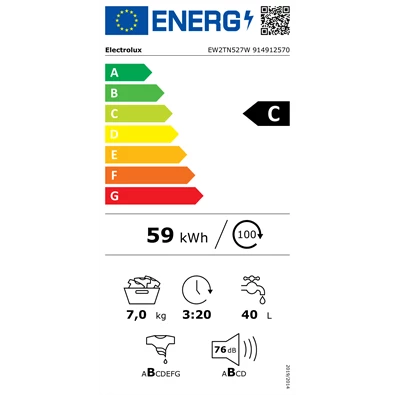 Electrolux EW2TN527W 7 kg elöltöltős mosógép Electrolux EW2TN527W 7 kg elöltöltős mosógép