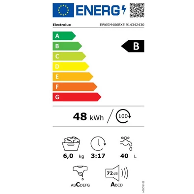 Electrolux EW6SM406BXE PerceftCare keskeny elöltöltős mosógép Electrolux EW6SM406BXE PerceftCare keskeny elöltöltős mosógép