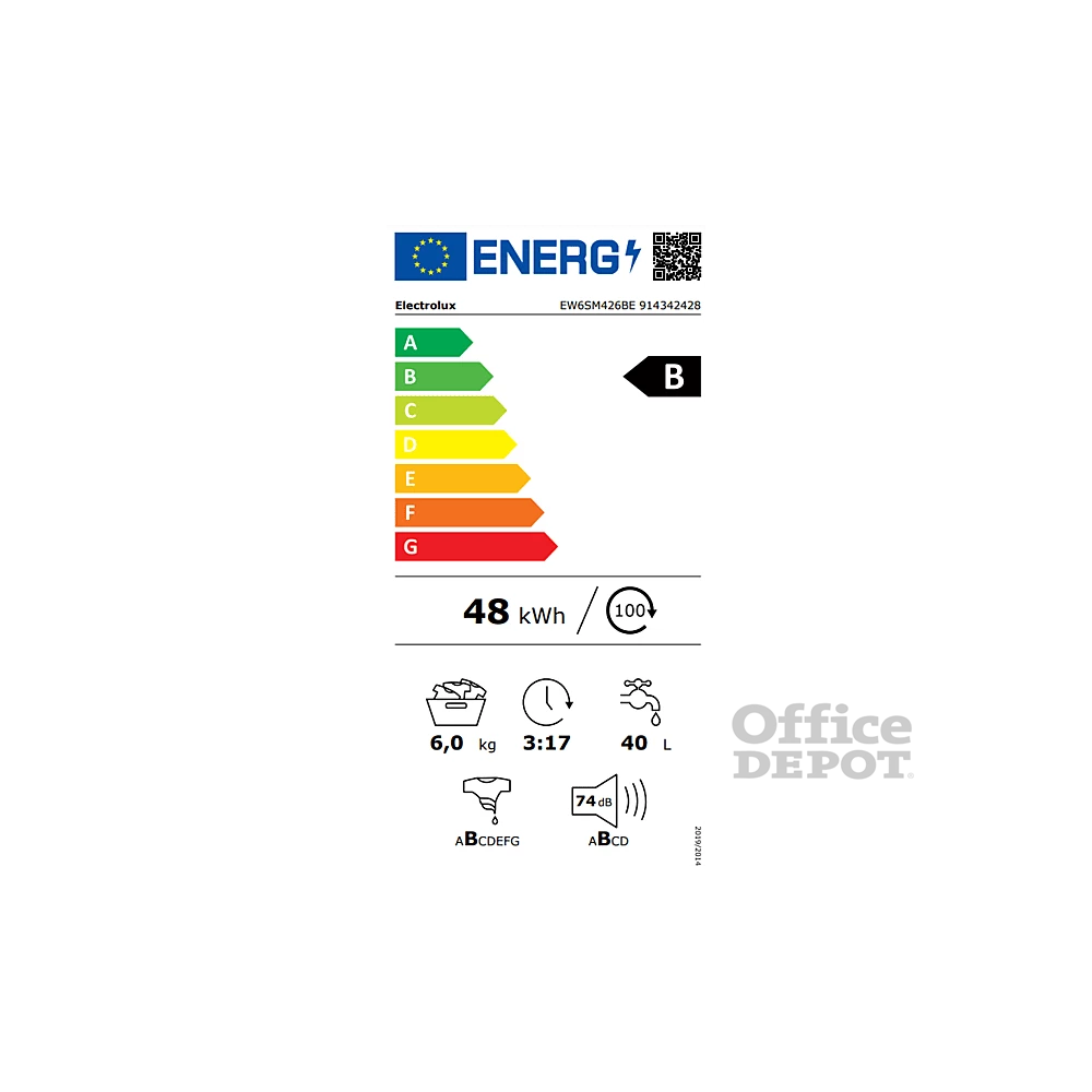 Electrolux EW6SM426BE fehér, elöltöltős, keskeny, max.1200ford., 6 kg, mosógép