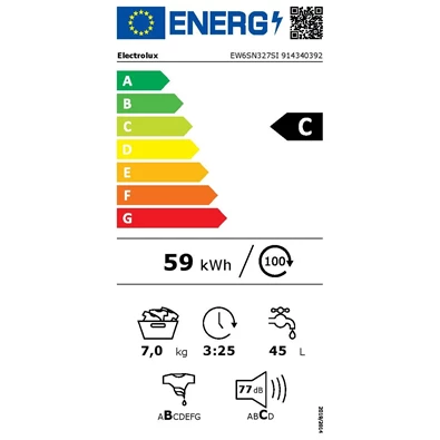 Electrolux EW6SN327SI keskeny 7 kg elöltöltős mosógép Electrolux EW6SN327SI keskeny 7 kg elöltöltős mosógép