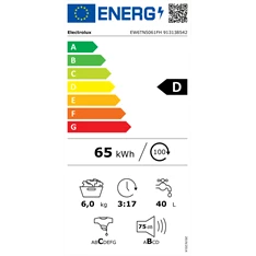 Electrolux EW6TN5061FH fehér, felültöltős, max.1000ford., 6 kg, mosógép (Újszerű)
