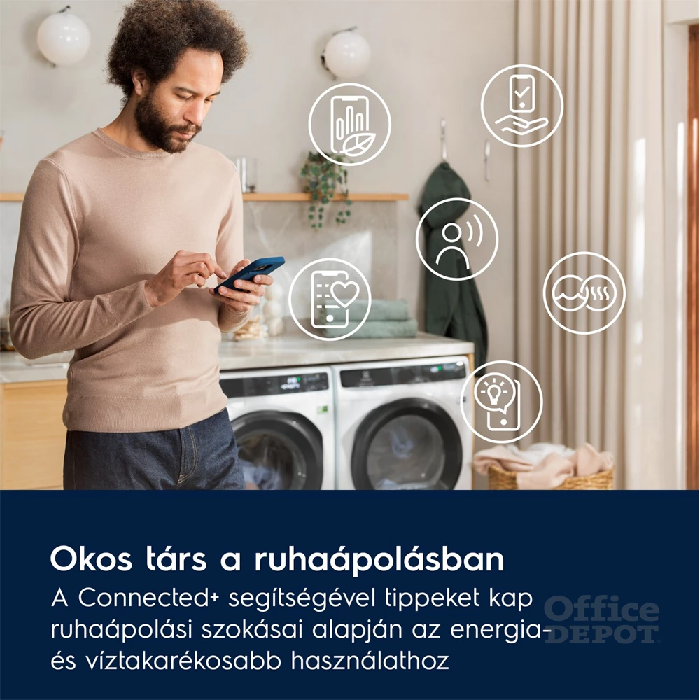 Electrolux EW7W5697QE SteamCare fehér, elöltöltős, max.1600ford., 9 kg/5 kg, mosó-szárítógép
