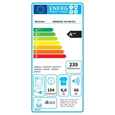 Electrolux EW8H258S 8 kg hőszivattyús szárítógép Electrolux EW8H258S 8 kg hőszivattyús szárítógép