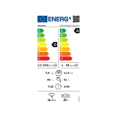 Electrolux EW8W4402QE 11 kg elöltöltős mosó-szárítógép Electrolux EW8W4402QE 11 kg elöltöltős mosó-szárítógép
