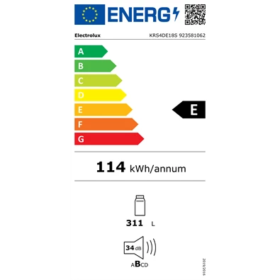 Electrolux KRS4DE18S beépíthető egyajtós hűtőszekrény Electrolux KRS4DE18S beépíthető egyajtós hűtőszekrény