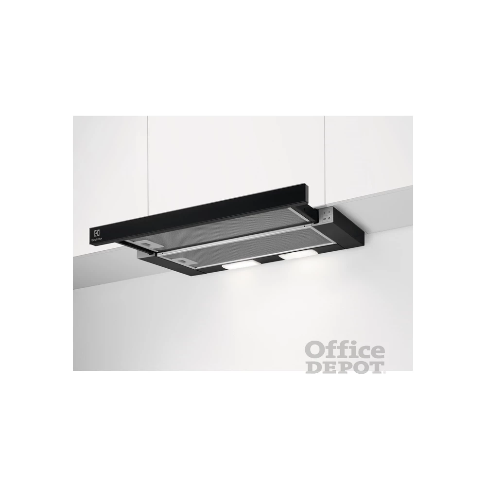 Electrolux LFP326FB fekete, beépíthető, hagyományos, méret:59,8 cm, teleszkópos, zajszint:69 dB, páraelszívó
