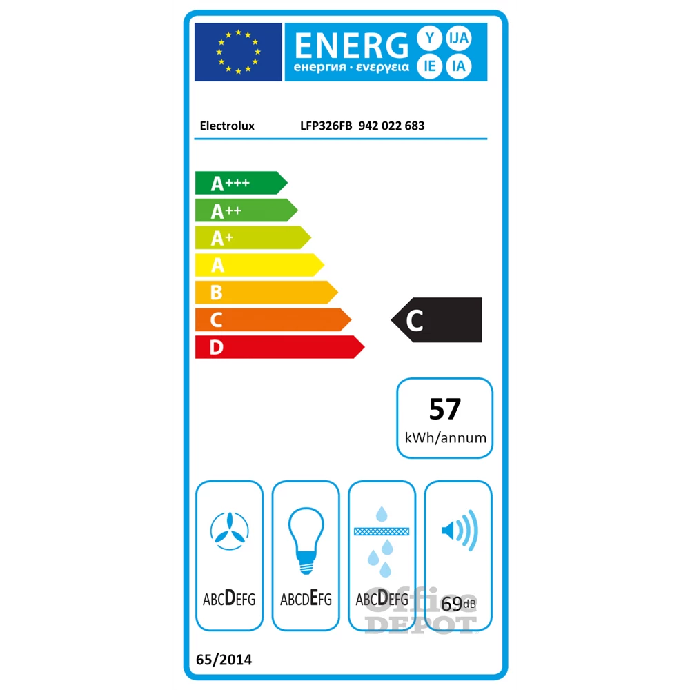 Electrolux LFP326FB fekete, beépíthető, hagyományos, méret:59,8 cm, teleszkópos, zajszint:69 dB, páraelszívó