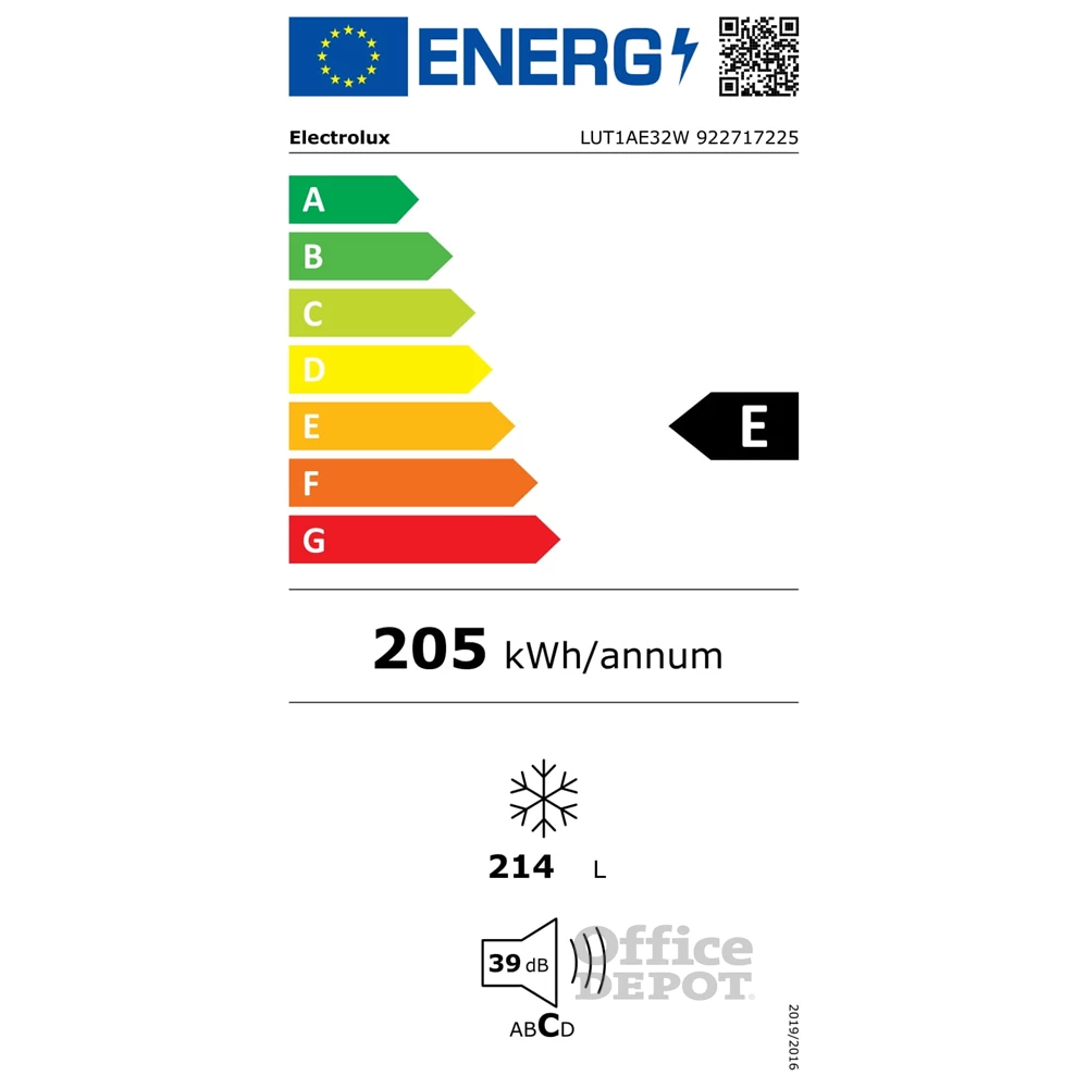 Electrolux LUT1AE32W fehér, Fagyasztó:214L, fagyasztószekrény