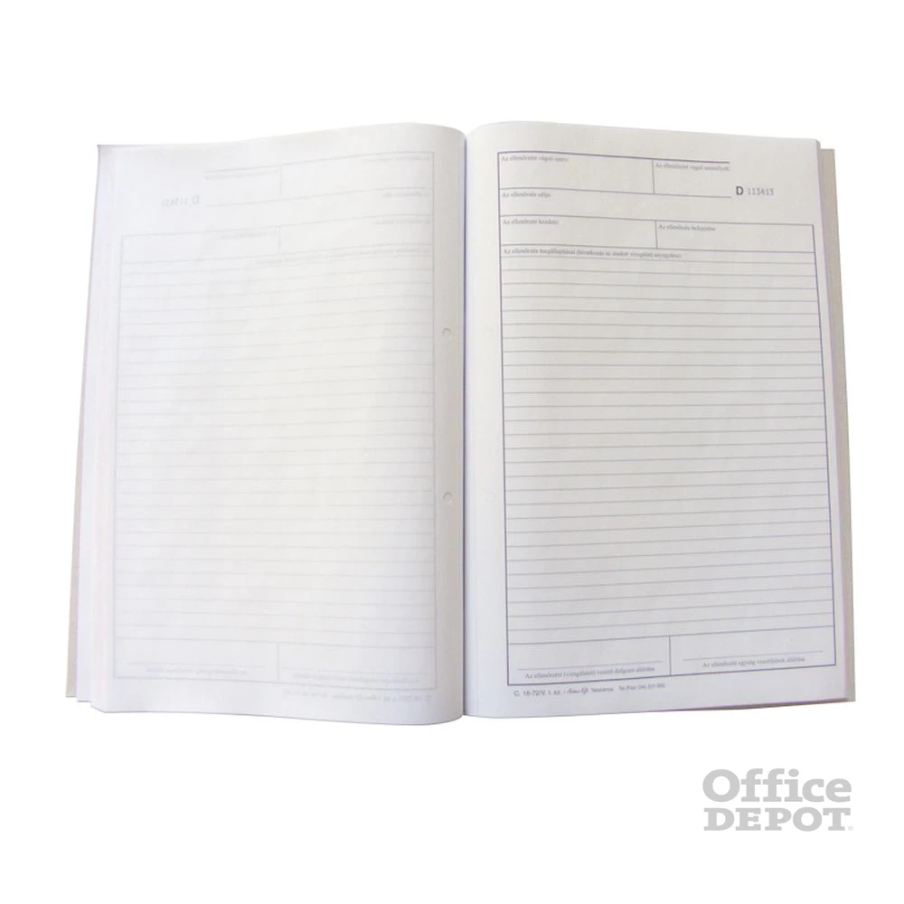 C.18-72/V A4 25x3lap álló "Ellenőrzési napló" nyomtatvány