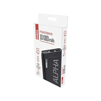 Emos B0526B ALPHA 10S, 10000 mAh, 10 W, fekete power bank Emos B0526B ALPHA 10S, 10000 mAh, 10 W, fekete power bank