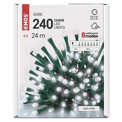 Emos D4AC10 24m/240LED/kül-beltéri/hideg fehér karácsonyi LED fényfüzér Emos D4AC10 24m/240LED/kül-beltéri/hideg fehér karácsonyi LED fényfüzér