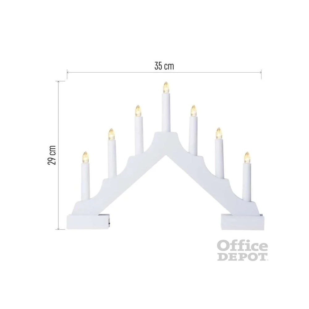 Emos DCAW12 29 cm 2x AA beltéri meleg fehér időzítős fa fehér LED gyertyatartó