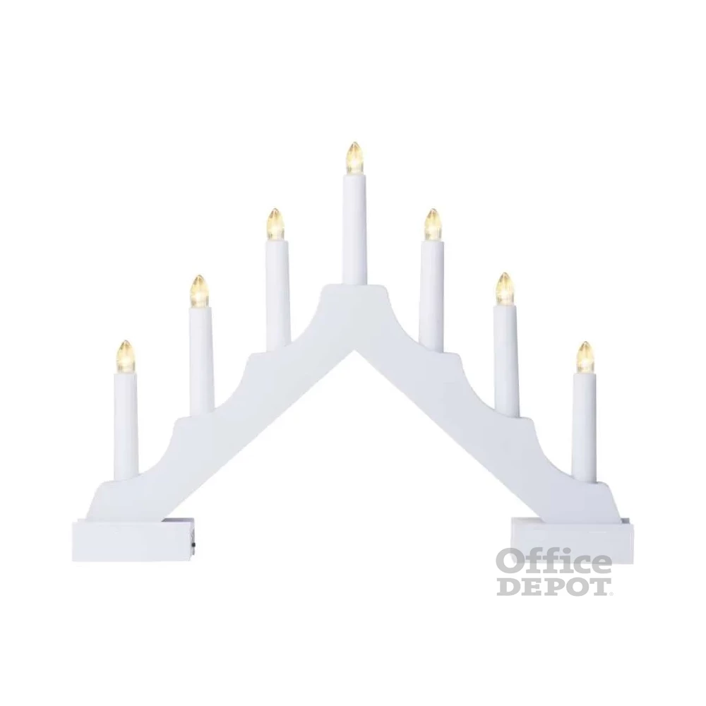 Emos DCAW12 29 cm 2x AA beltéri meleg fehér időzítős fa fehér LED gyertyatartó
