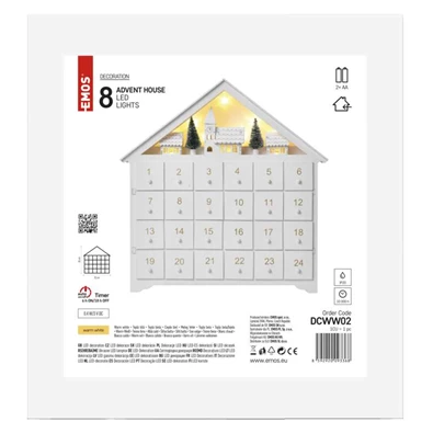 Emos DCWW02 2xAA/beltéri/meleg fehér/időzítős fa LED adventi naptár Emos DCWW02 2xAA/beltéri/meleg fehér/időzítős fa LED adventi naptár