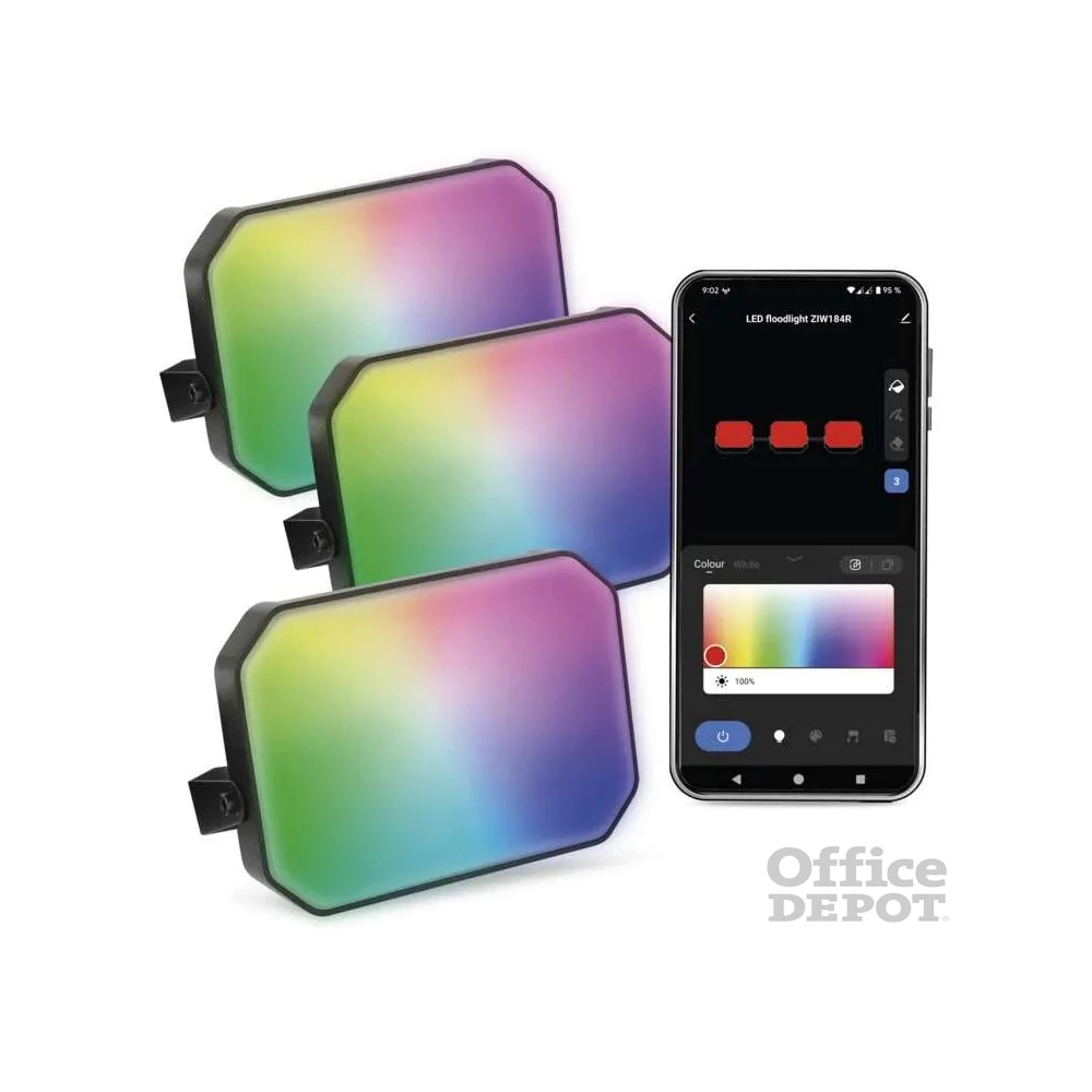 Emos GoSmart 3 darabos, 14 W, RGBIC dimmelhető, WiFi kültéri LED reflektor, kezdő készlet