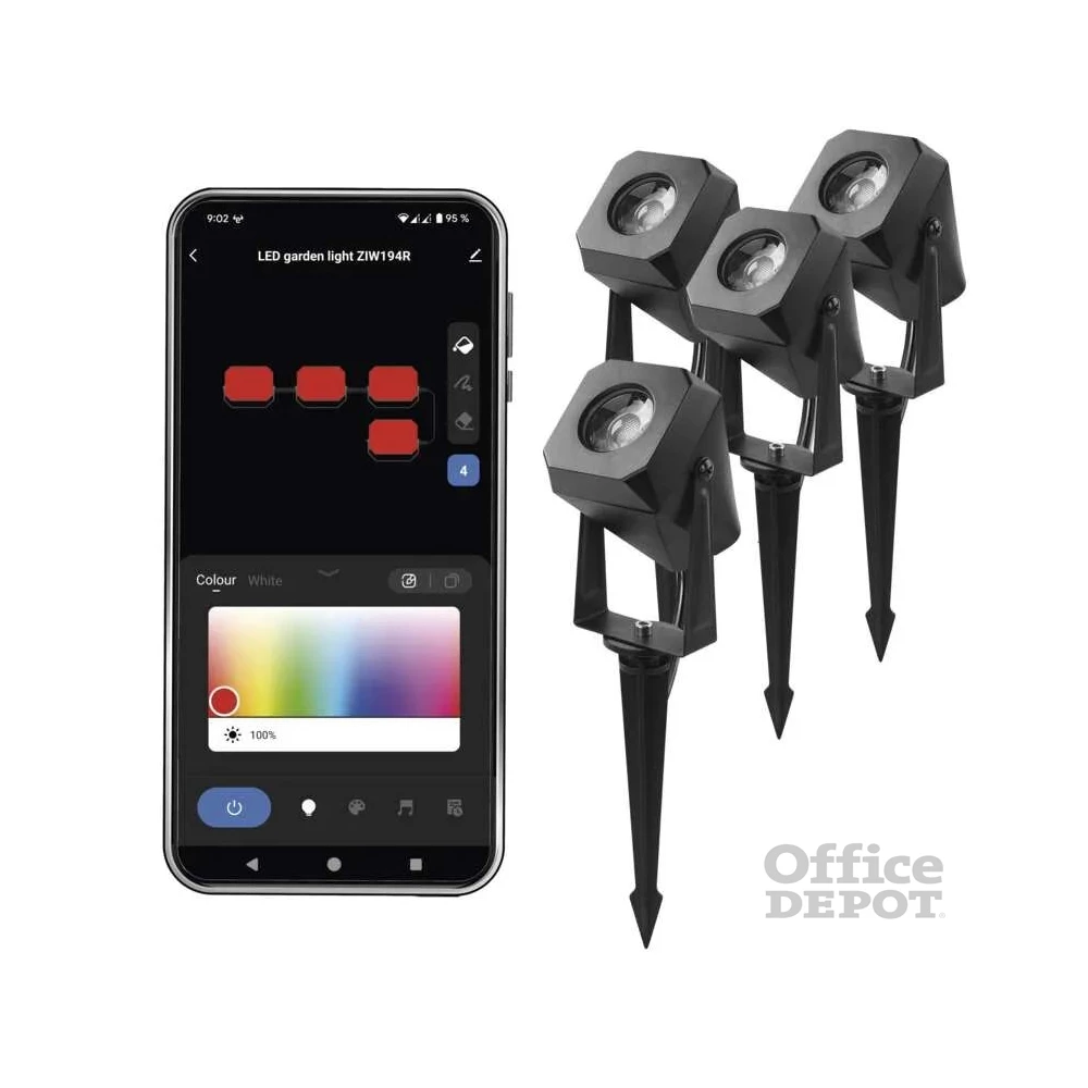 Emos GoSmart 4 darabos, 7 W, RGBIC dimmelhető, WiFi kültéri LED spotlámpa, kezdő készlet