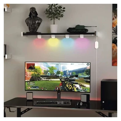 Emos GoSmart 85 cm-es lánc, 4 rész, 7 W, RGBIC+CCT, dimmelhető, WiFi LED reflektor Emos GoSmart 85 cm-es lánc, 4 rész, 7 W, RGBIC+CCT, dimmelhető, WiFi LED reflektor