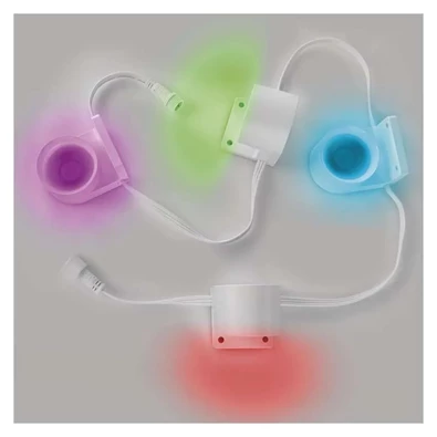Emos GoSmart 85 cm-es lánc, 4 rész, 7 W, RGBIC+CCT, dimmelhető, WiFi LED reflektor Emos GoSmart 85 cm-es lánc, 4 rész, 7 W, RGBIC+CCT, dimmelhető, WiFi LED reflektor