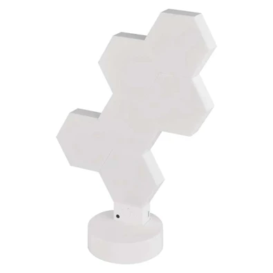 Emos GoSmart Hexagon fehér, 6 részből álló, RGBIC dimmelhető, WiFi LED asztali lámpa Emos GoSmart Hexagon fehér, 6 részből álló, RGBIC dimmelhető, WiFi LED asztali lámpa