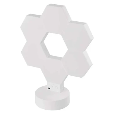 Emos GoSmart Hexagon fehér, 6 részből álló, RGBIC dimmelhető, WiFi LED asztali lámpa Emos GoSmart Hexagon fehér, 6 részből álló, RGBIC dimmelhető, WiFi LED asztali lámpa