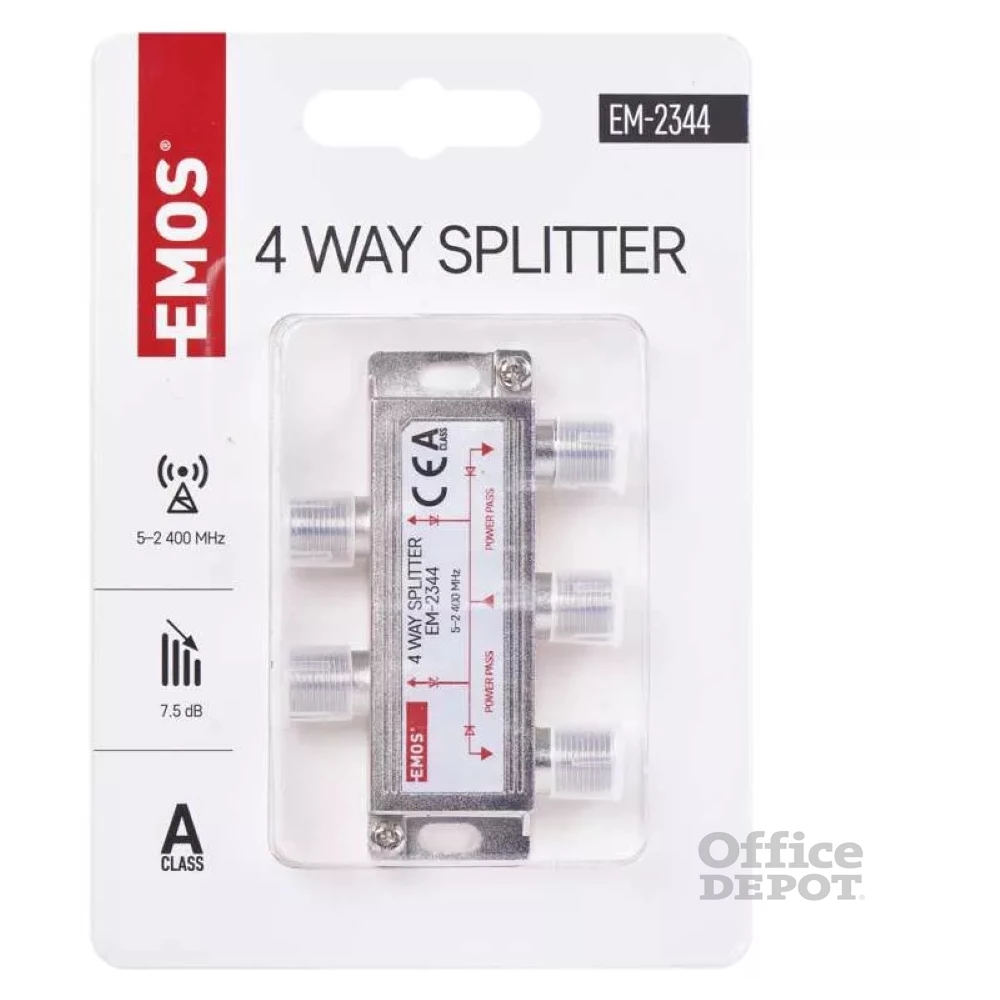 Emos EM2344 4-es F csatlakozós antenna elosztó