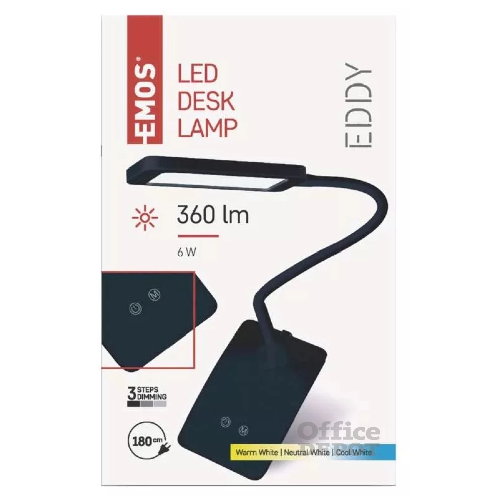 Emos Z7599B Eddy fekete asztali LED lámpa