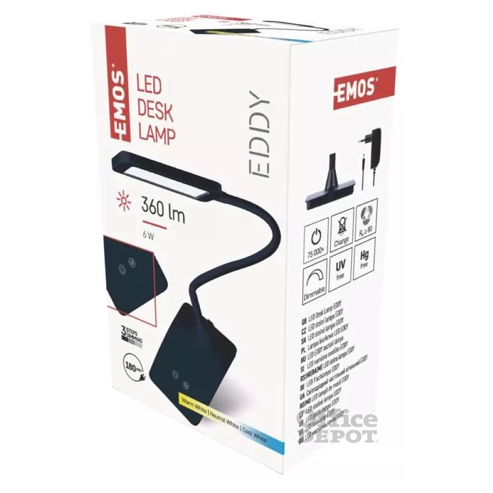 Emos Z7599B Eddy fekete asztali LED lámpa