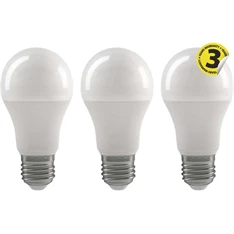 Emos ZQ5140.3 CLASSIC A60 9W E27 806 lumen meleg fehér LED izzó 3db/csomag Emos ZQ5140.3 CLASSIC A60 9W E27 806 lumen meleg fehér LED izzó 3db/csomag