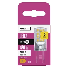 Emos ZQ9545 4W (40W)/470 lm/természetes fehér Classic JC /G9 LED izzó Emos ZQ9545 4W (40W)/470 lm/természetes fehér Classic JC /G9 LED izzó