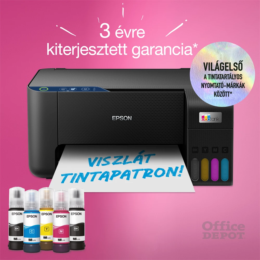 Epson EcoTank L3231 színes nyomtató MFP, USB, 8100/6500 oldal tinta a dobozban