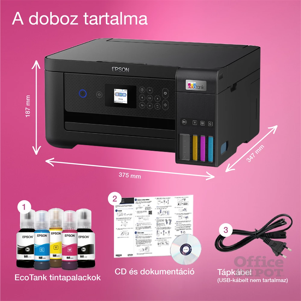 Epson EcoTank L4260 színes tintasugaras fekete multifunkciós nyomtató