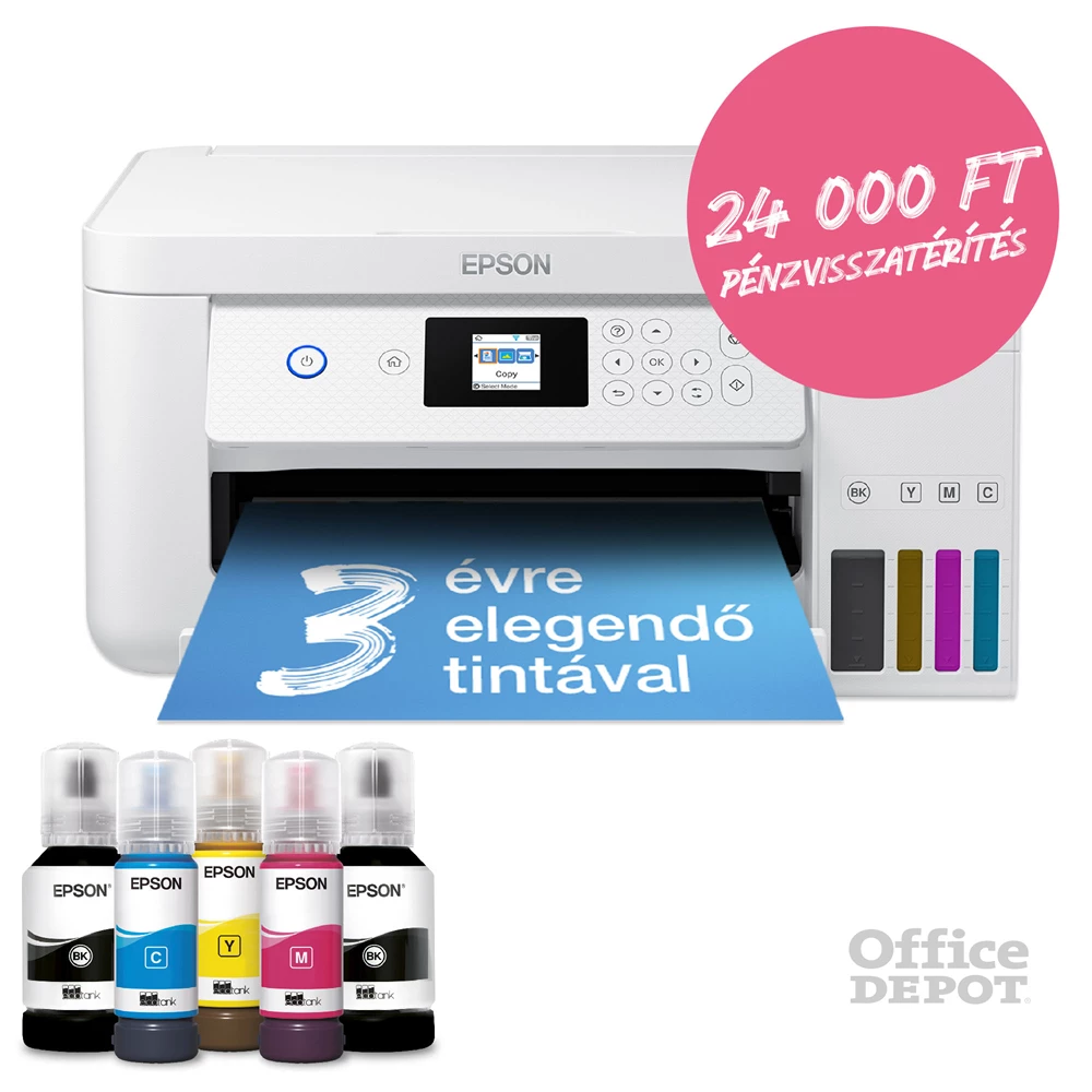 Epson EcoTank L4266 színes nyomtató MFP, Duplex, WiFi/USB, 14 000/5200 oldal tinta a dobozban