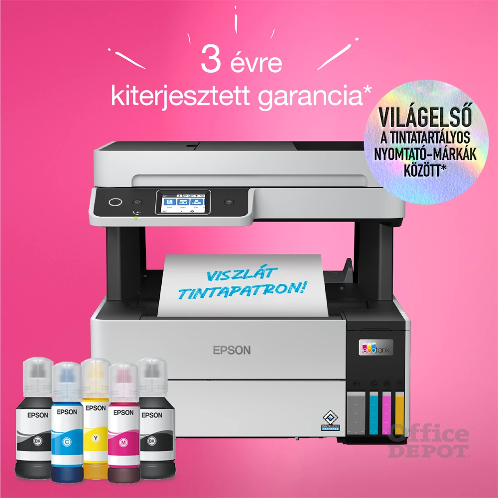 Epson EcoTank L6490 színes nyomtató MFP, Duplex, WiFi/USB/LAN, 13 000/5200 oldal tinta a dobozban