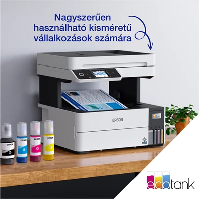 Epson EcoTank L6490 színes nyomtató MFP, Duplex, WiFi/USB/LAN, 13 000/5200 oldal tinta a dobozban