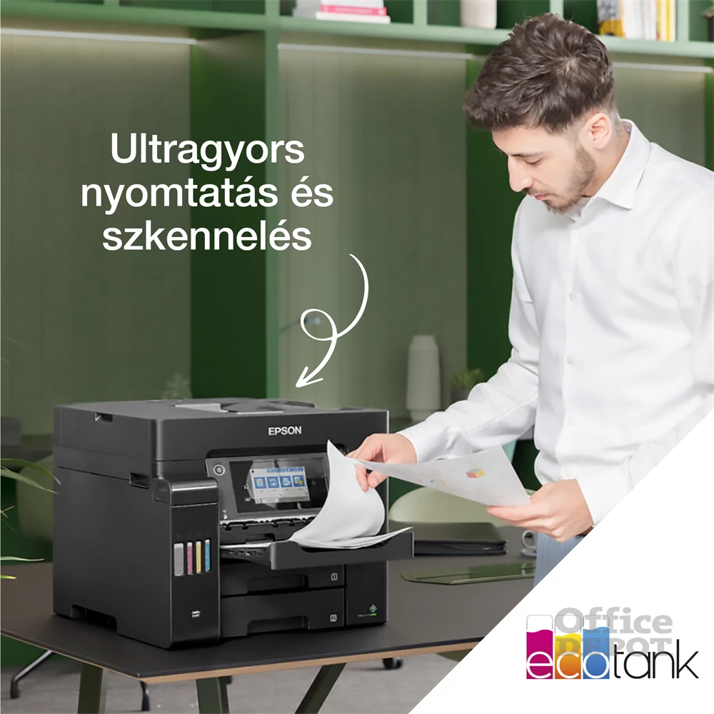 Epson EcoTank L6570 színes nyomtató MFP, Duplex, WiFi/USB/LAN, 8100/6500 oldal tinta a dobozban