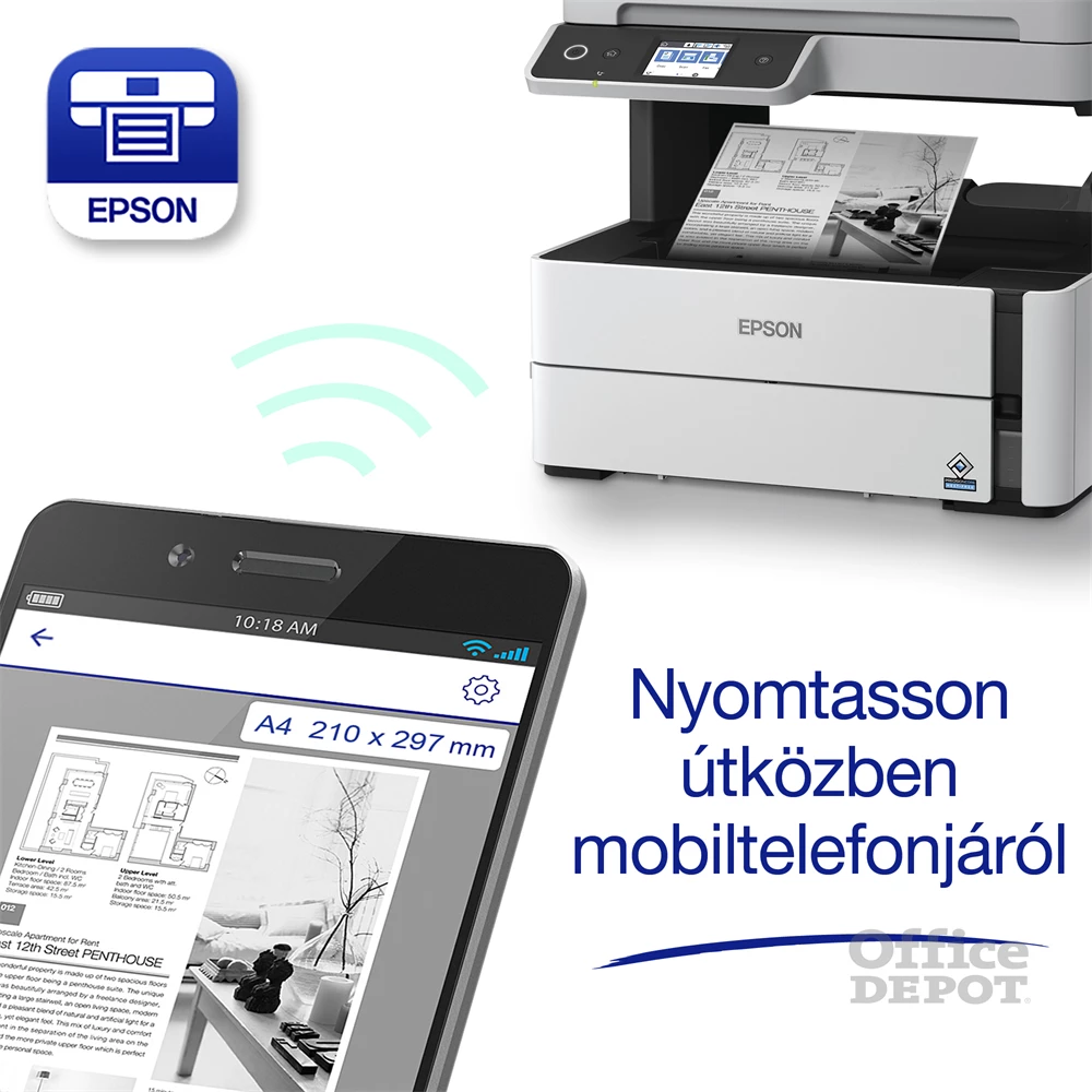 Epson EcoTank M3170 mono nyomató MFP, Duplex, WiFi, 11 000 oldal tinta a dobozban