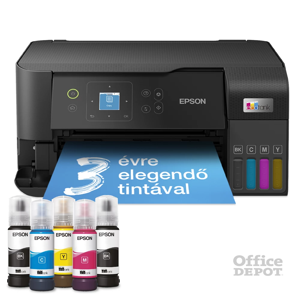Epson EcoTank L3560 színes nyomtató MFP, WiFi/USB, 6600/5900 oldal tinta a dobozban
