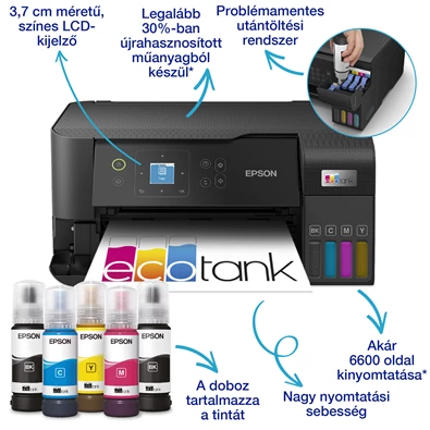 Epson Ecotank L3560 színes tintasugaras multifunkciós nyomtató Epson Ecotank L3560 színes tintasugaras multifunkciós nyomtató