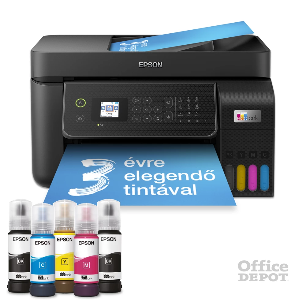 Epson EcoTank L5310 színes nyomtató MFP, WiFi/LAN, 8100/6500 oldal tinta a dobozban