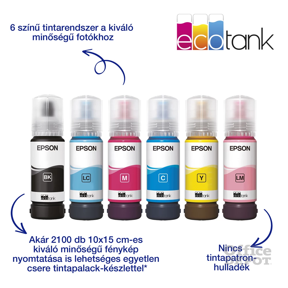 Epson EcoTank L8050 fotónyomtató WiFi/USB, 1500 fotóra elegendő tinta a dobozban