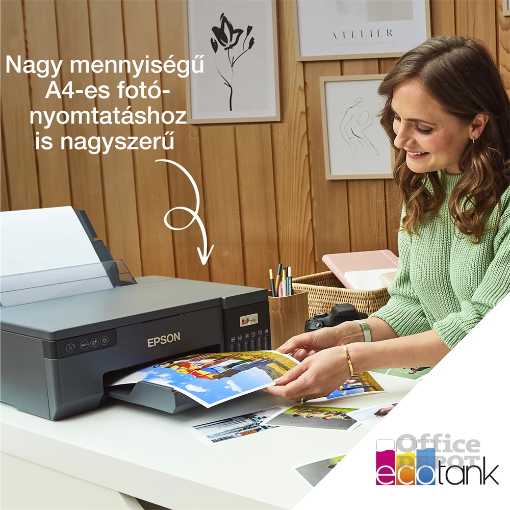 Epson EcoTank L8050 fotónyomtató WiFi/USB, 1500 fotóra elegendő tinta a dobozban