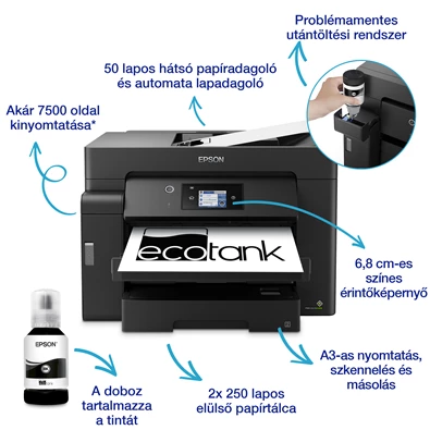 Epson M15140 A3 MFP duplex ADF Ethernet/WIFI mono multifunkciós tintasugaras nyomtató