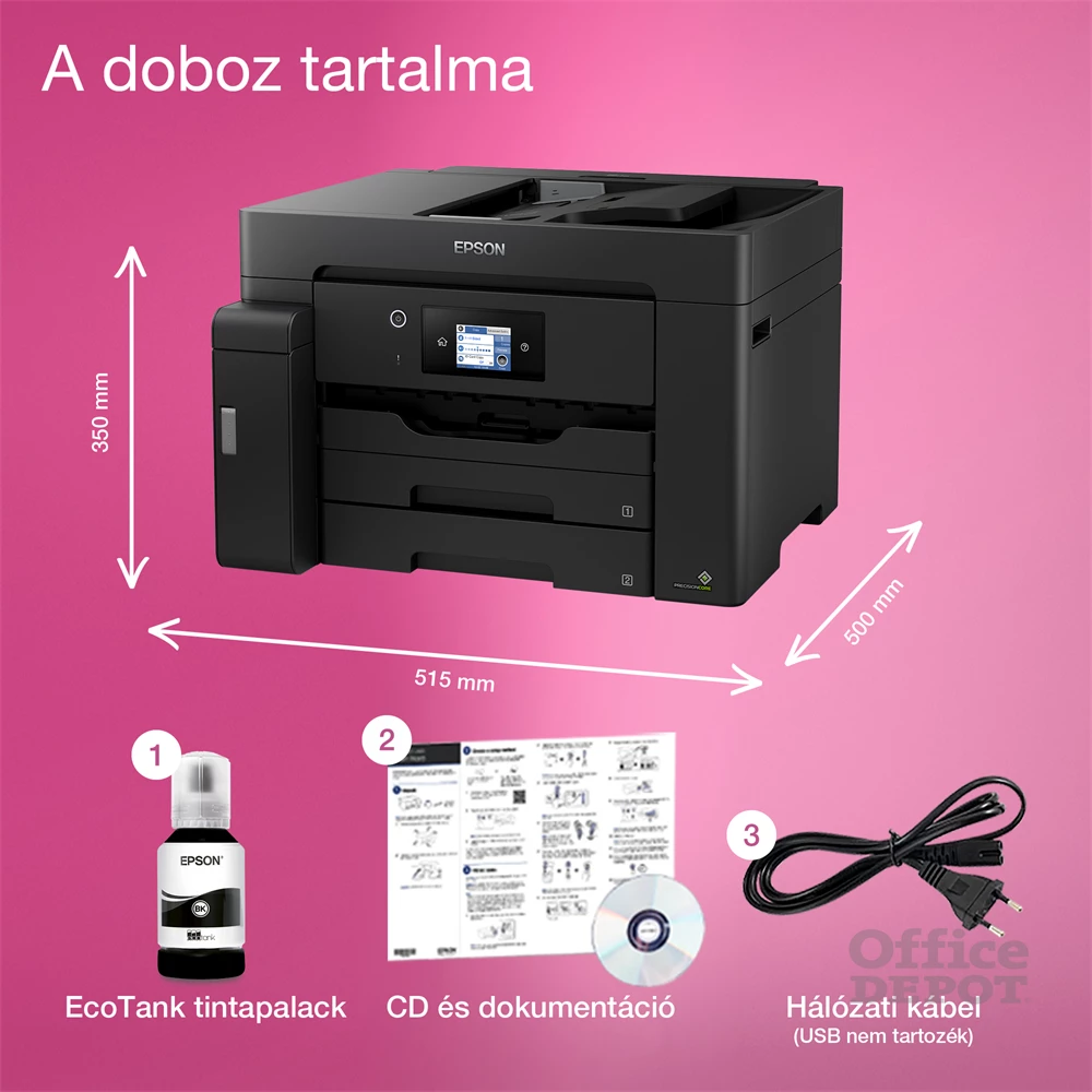 Epson M15140 A3 MFP duplex ADF Ethernet/WIFI mono multifunkciós tintasugaras nyomtató