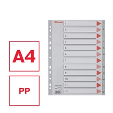 Esselte A4 1-12 műanyag regiszter Esselte A4 1-12 műanyag regiszter